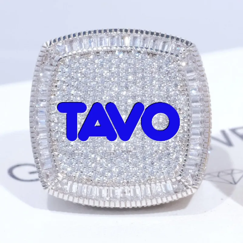 CUSTOM LETTER 3D ICED RING sold by The GUU Shop