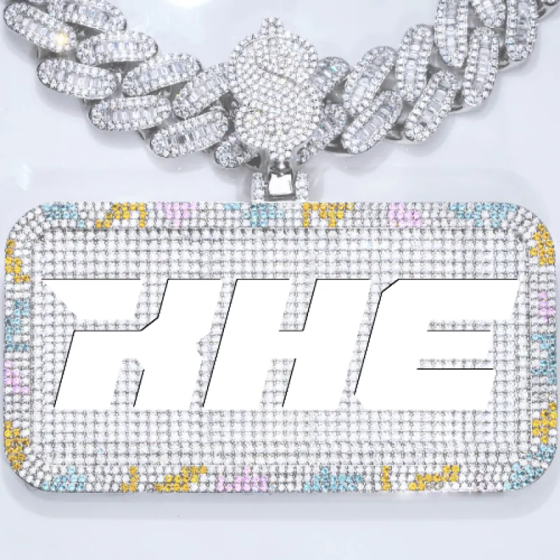 CUSTOM LETTER NECKLACE 3D COLORFUL SQUARE sold by The GUU Shop