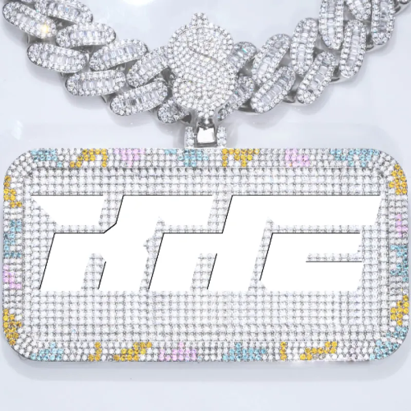 CUSTOM LETTER NECKLACE 3D COLORFUL SQUARE sold by The GUU Shop