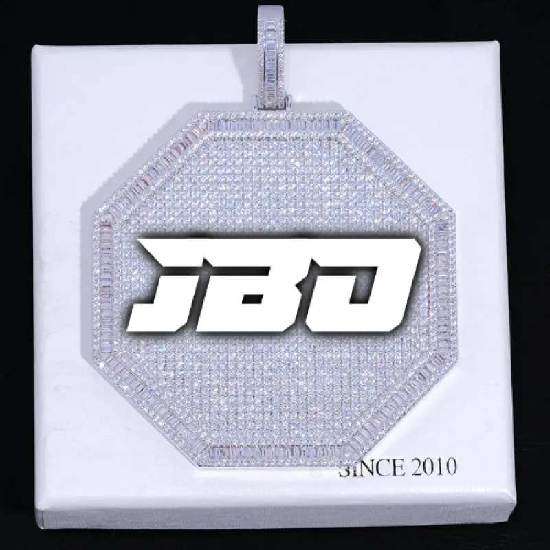 CUSTOM LETTER NECKLACE 3D BIG OCTAGON sold by The GUU Shop