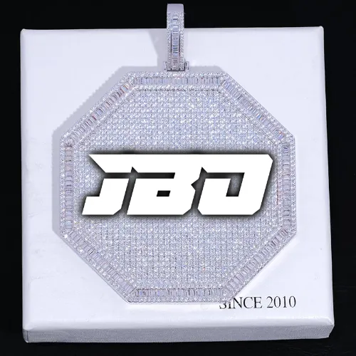 CUSTOM LETTER NECKLACE 3D BIG OCTAGON sold by The GUU Shop