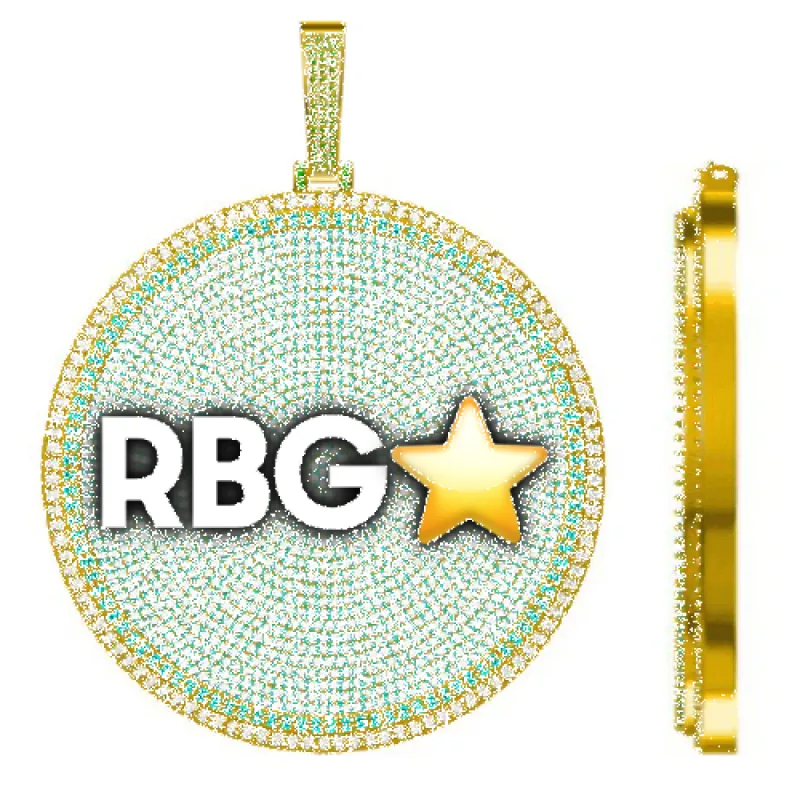 CUSTOM LETTER NECKLACE 3D BIG DISC sold by The GUU Shop