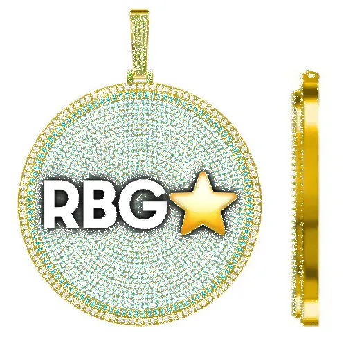 CUSTOM LETTER NECKLACE 3D BIG DISC sold by The GUU Shop