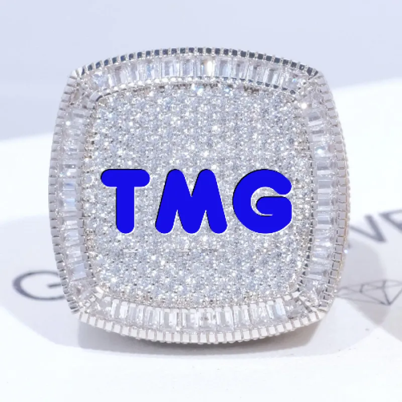 CUSTOM LETTER 3D ICED RING sold by The GUU Shop