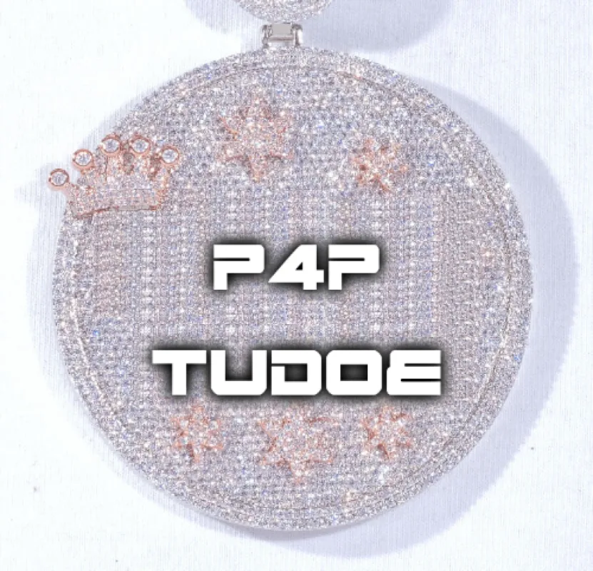 CUSTOM LETTER NECKLACE 3D BIG CROWN DISC sold by The GUU Shop