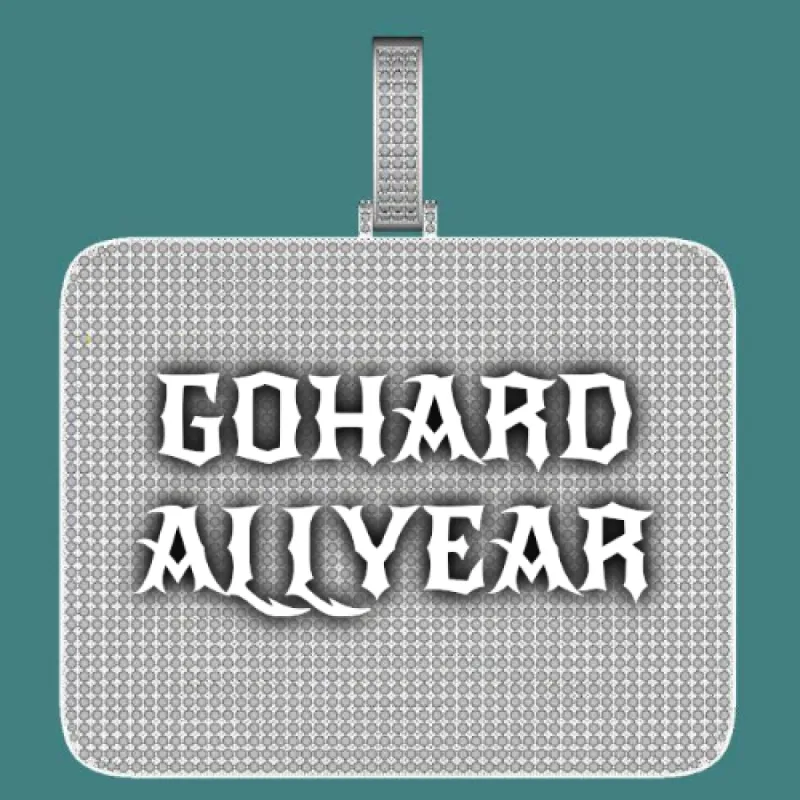 CUSTOM LETTER NECKLACE 3D BIG SQUARE sold by The GUU Shop