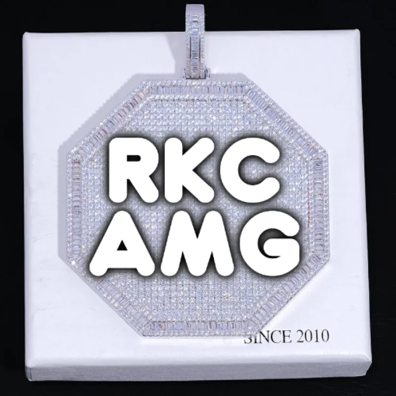 CUSTOM LETTER NECKLACE 3D BIG OCTAGON sold by The GUU Shop