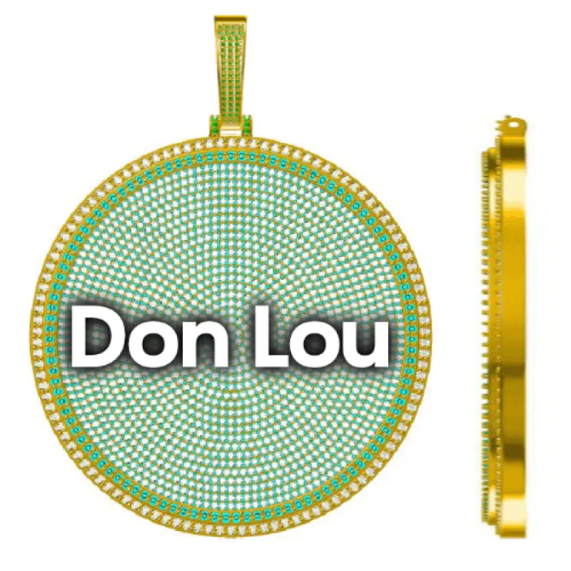 CUSTOM LETTER NECKLACE 3D BIG DISC sold by The GUU Shop