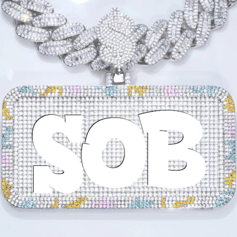 CUSTOM LETTER NECKLACE 3D COLORFUL SQUARE sold by The GUU Shop