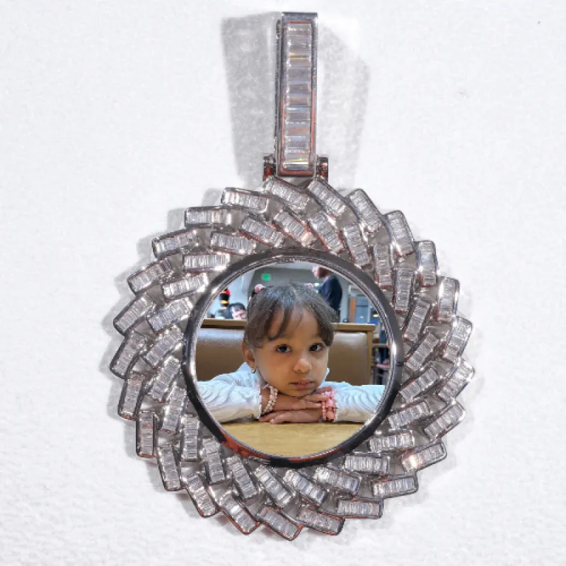 Large 3D Baguette Custom Picture Pendant sold by The GUU Shop