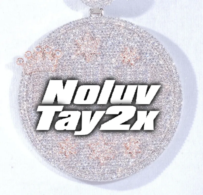 CUSTOM LETTER NECKLACE 3D BIG CROWN DISC sold by The GUU Shop