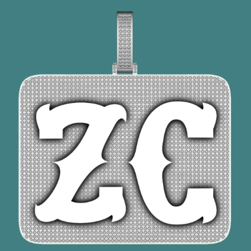 CUSTOM LETTER NECKLACE 3D BIG SQUARE sold by The GUU Shop