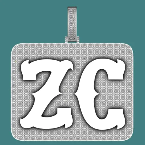 CUSTOM LETTER NECKLACE 3D BIG SQUARE sold by The GUU Shop