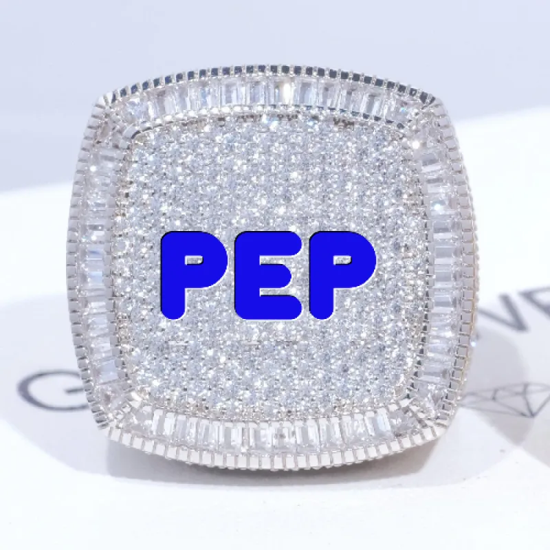 CUSTOM LETTER 3D ICED RING sold by The GUU Shop