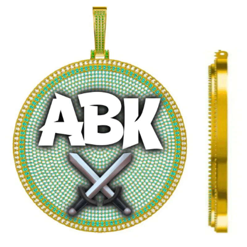 CUSTOM LETTER NECKLACE 3D BIG DISC sold by The GUU Shop