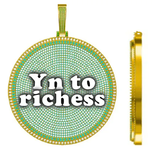 CUSTOM LETTER NECKLACE 3D BIG DISC sold by The GUU Shop