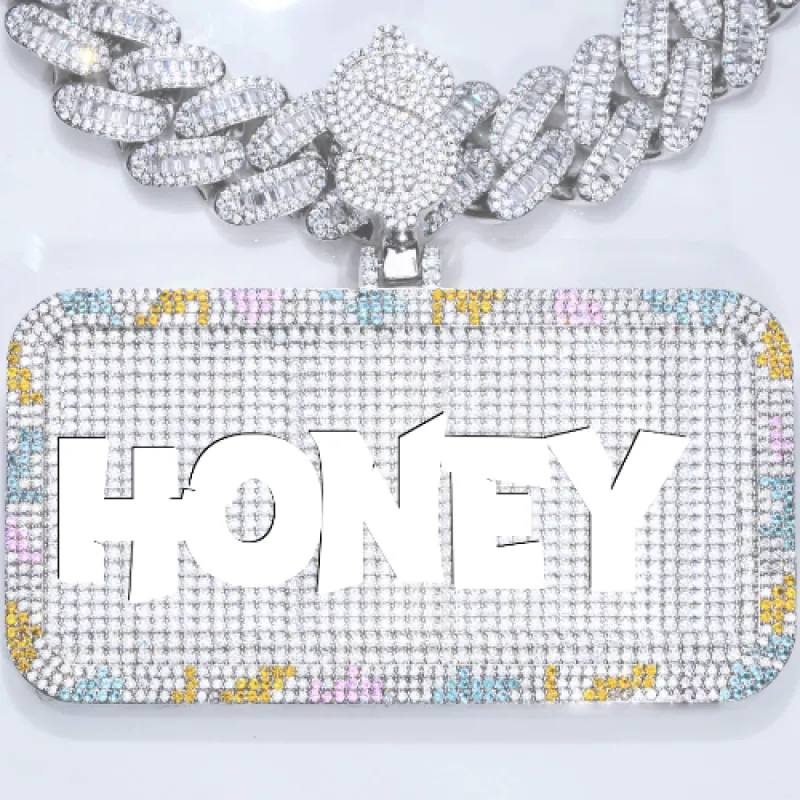 CUSTOM LETTER NECKLACE 3D COLORFUL SQUARE sold by The GUU Shop