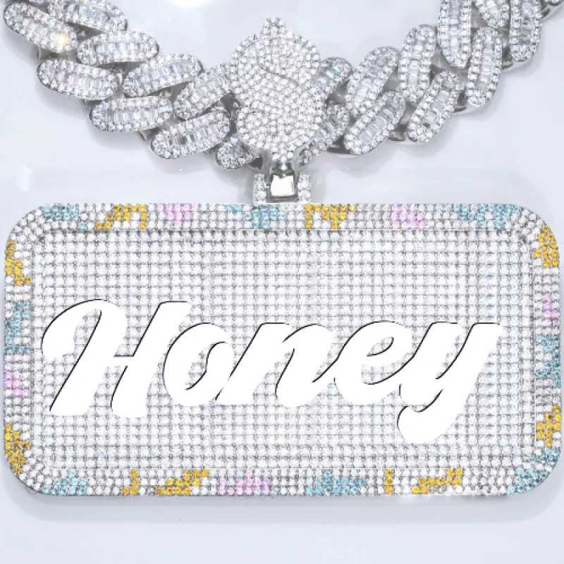 CUSTOM LETTER NECKLACE 3D COLORFUL SQUARE sold by The GUU Shop