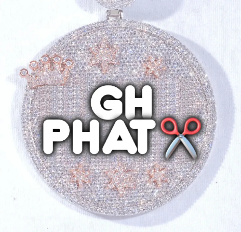 CUSTOM LETTER NECKLACE 3D BIG CROWN DISC sold by The GUU Shop