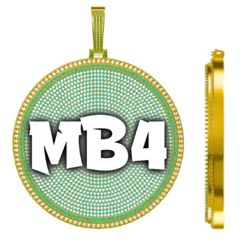 CUSTOM LETTER NECKLACE 3D BIG DISC sold by The GUU Shop