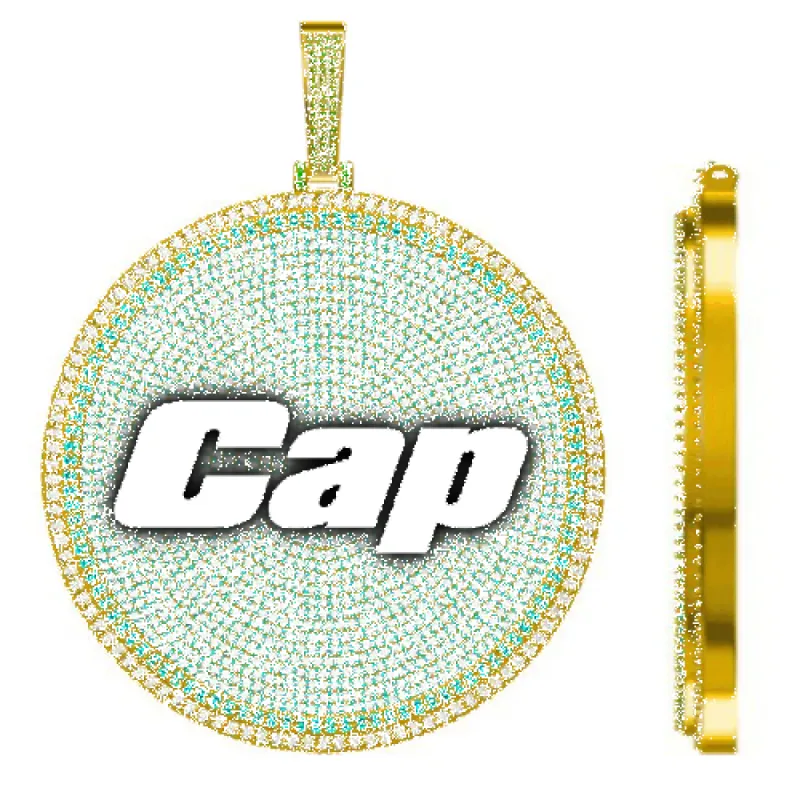 CUSTOM LETTER NECKLACE 3D BIG DISC sold by The GUU Shop