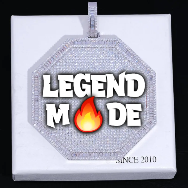 CUSTOM LETTER NECKLACE 3D BIG OCTAGON sold by The GUU Shop