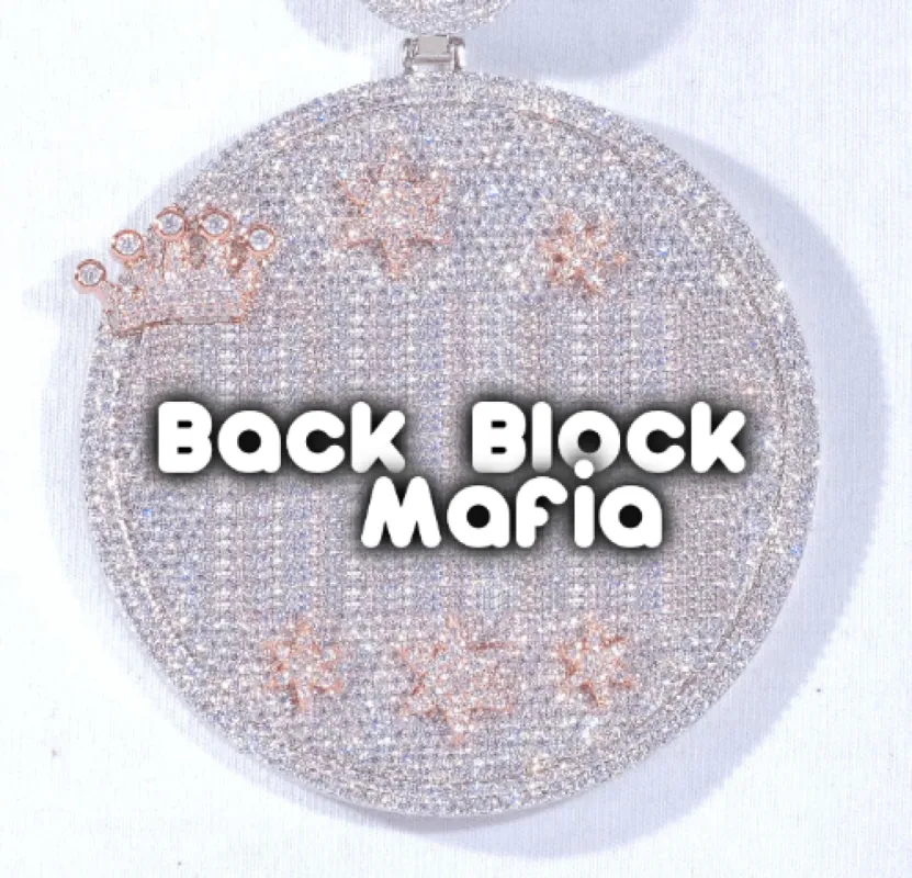 CUSTOM LETTER NECKLACE 3D BIG CROWN DISC sold by The GUU Shop