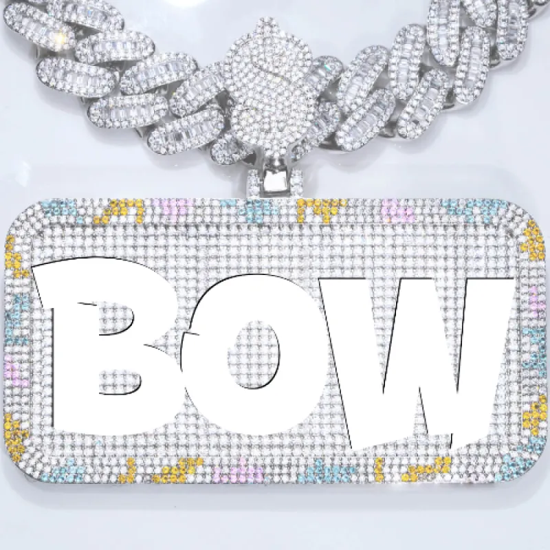 CUSTOM LETTER NECKLACE 3D COLORFUL SQUARE sold by The GUU Shop