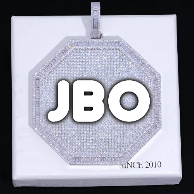 CUSTOM LETTER NECKLACE 3D BIG OCTAGON sold by The GUU Shop