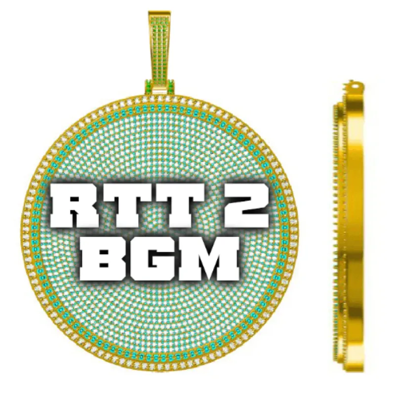 CUSTOM LETTER NECKLACE 3D BIG DISC sold by The GUU Shop