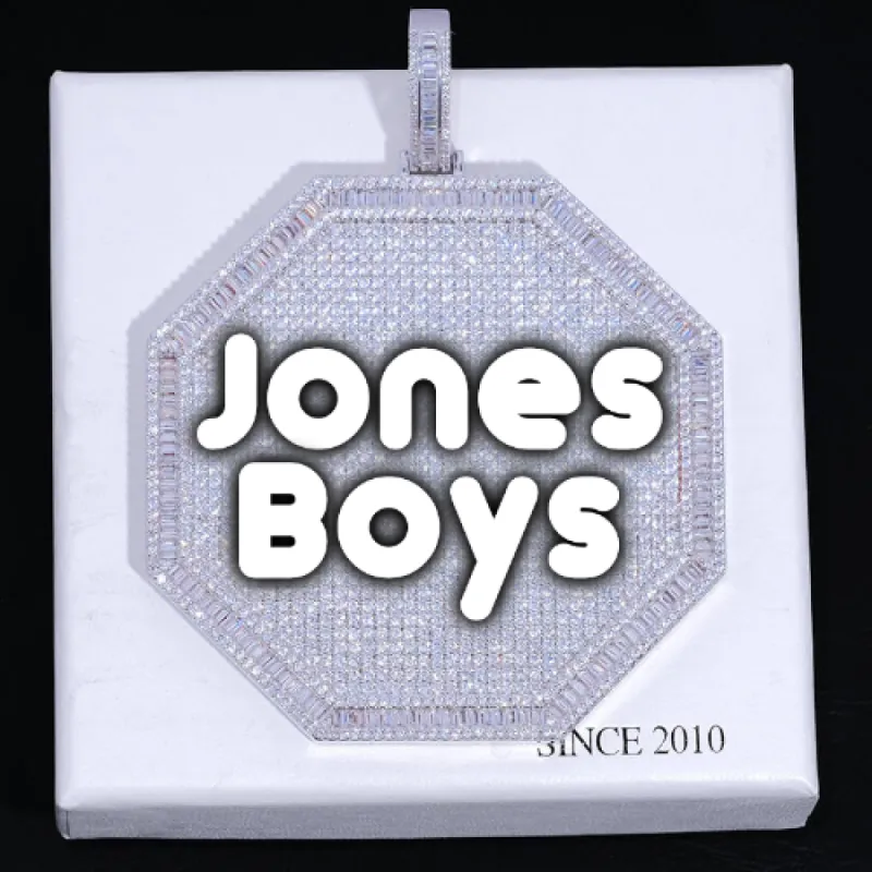 CUSTOM LETTER NECKLACE 3D BIG OCTAGON made by The GUU Shop