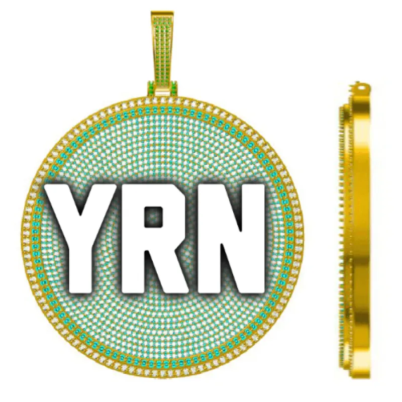 CUSTOM LETTER NECKLACE 3D BIG DISC sold by The GUU Shop