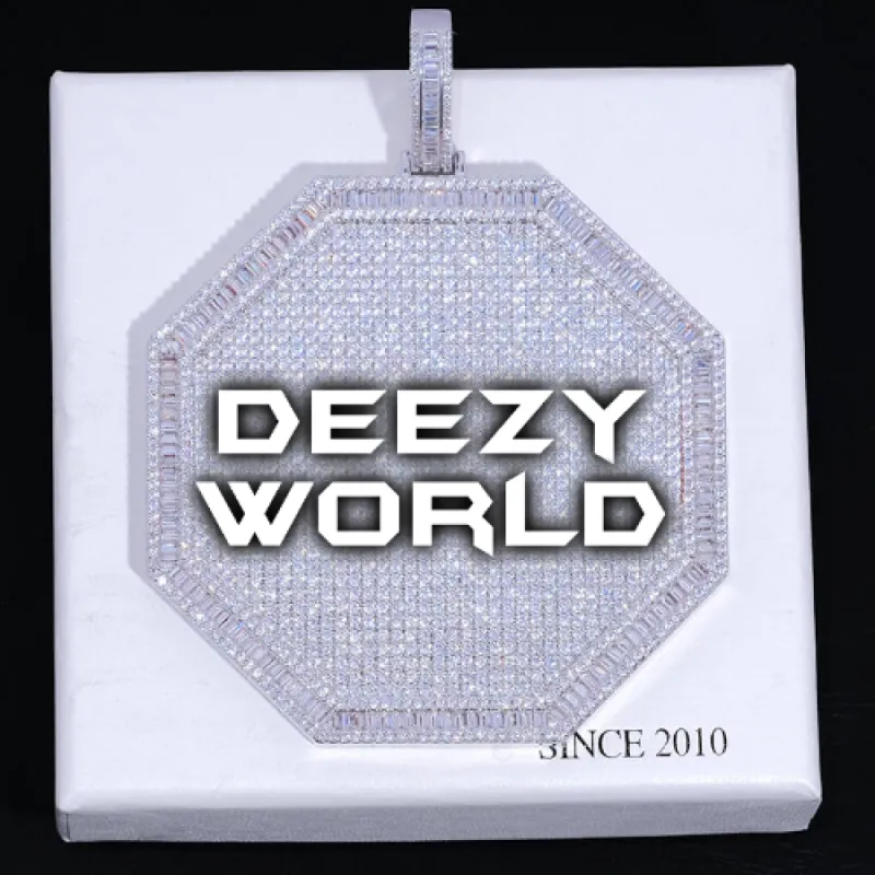 CUSTOM LETTER NECKLACE 3D BIG OCTAGON sold by The GUU Shop