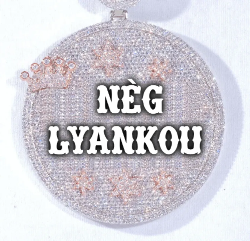 CUSTOM LETTER NECKLACE 3D BIG CROWN DISC sold by The GUU Shop