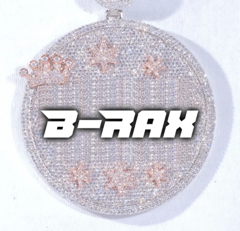 CUSTOM LETTER NECKLACE 3D BIG CROWN DISC sold by The GUU Shop