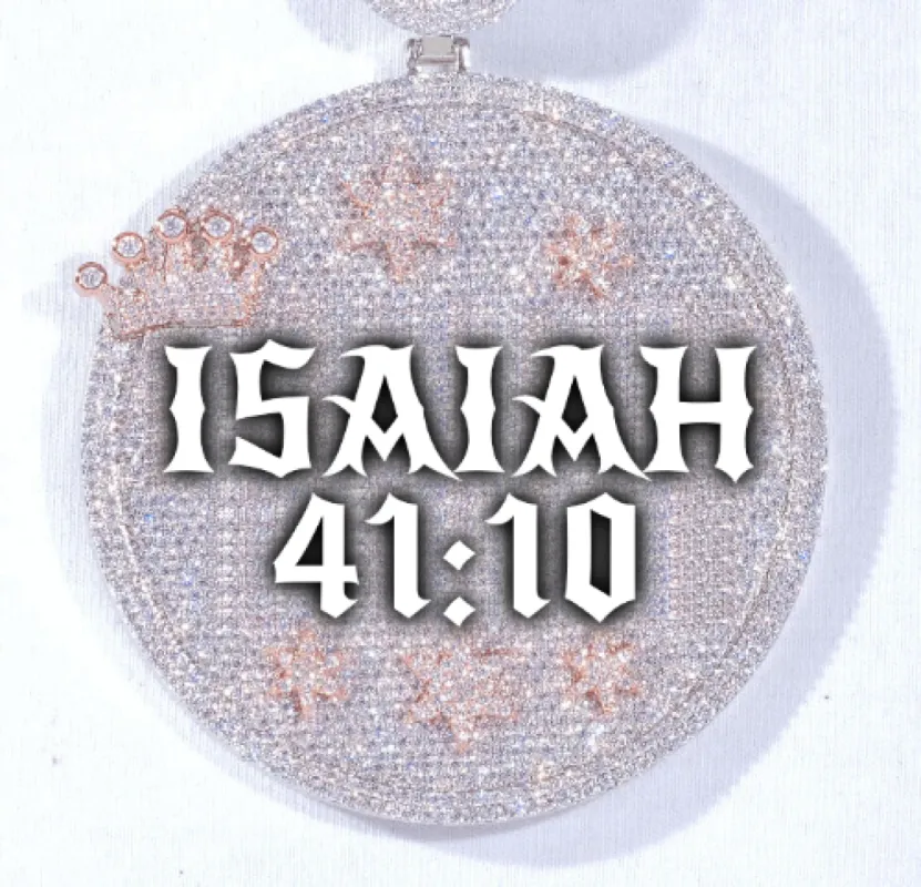 CUSTOM LETTER NECKLACE 3D BIG CROWN DISC sold by The GUU Shop