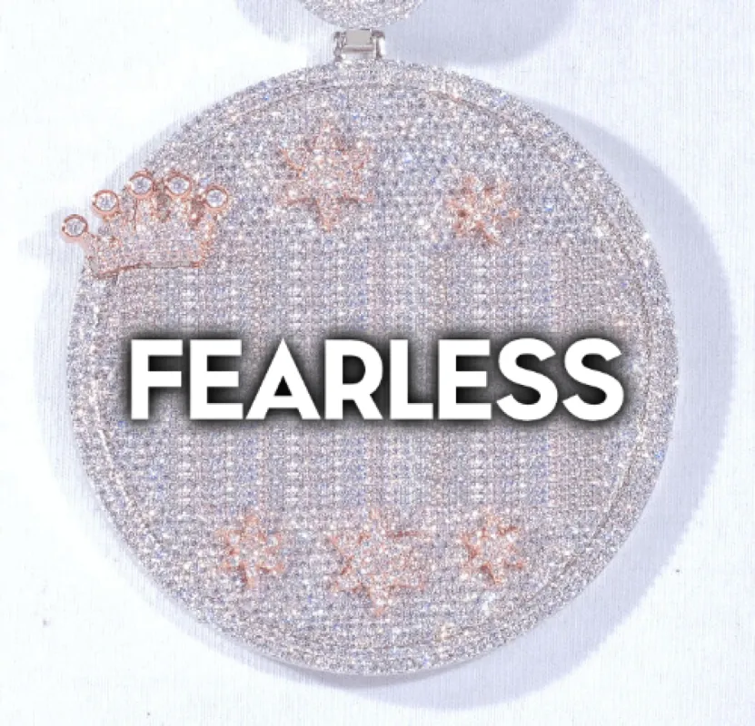 CUSTOM LETTER NECKLACE 3D BIG CROWN DISC sold by The GUU Shop