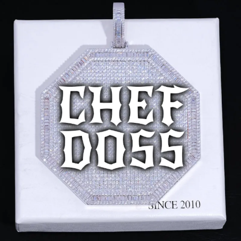 CUSTOM LETTER NECKLACE 3D BIG OCTAGON sold by The GUU Shop