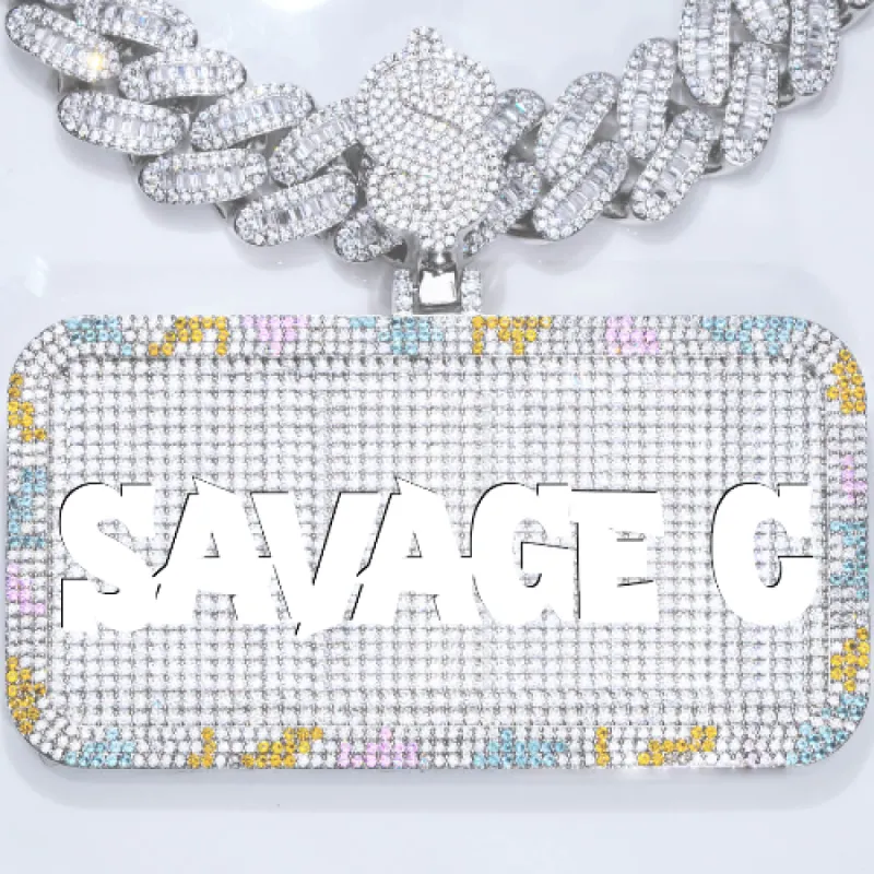 CUSTOM LETTER NECKLACE 3D COLORFUL SQUARE sold by The GUU Shop