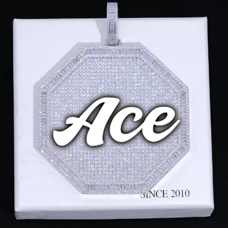 CUSTOM LETTER NECKLACE 3D BIG OCTAGON sold by The GUU Shop