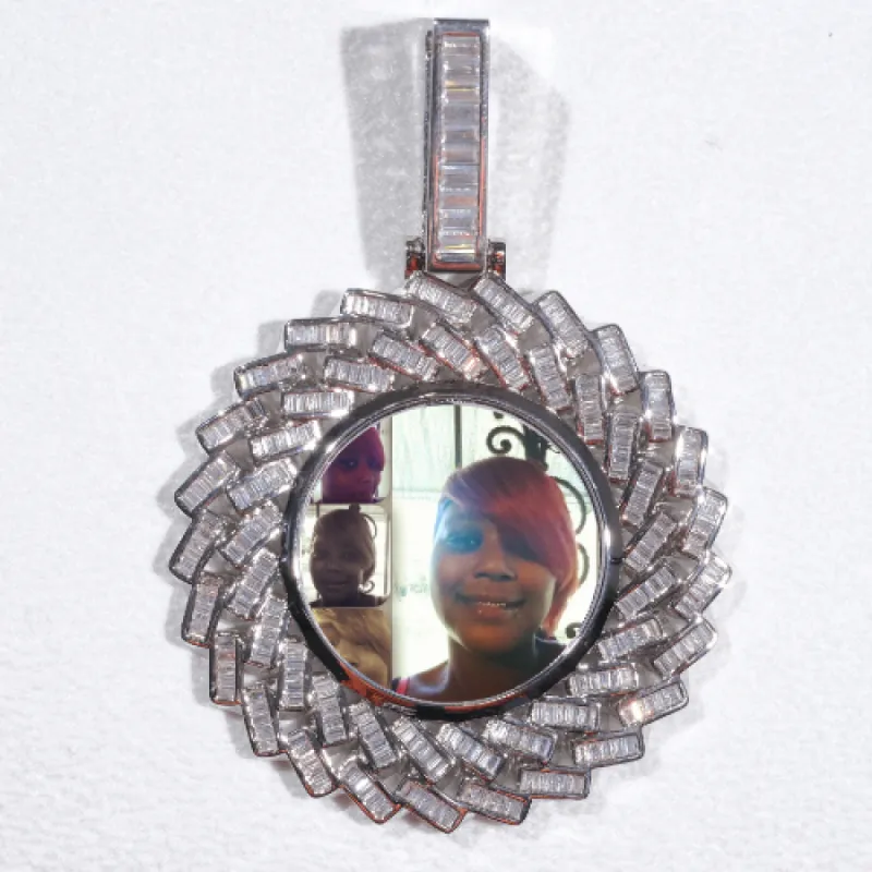 Large 3D Baguette Custom Picture Pendant sold by The GUU Shop