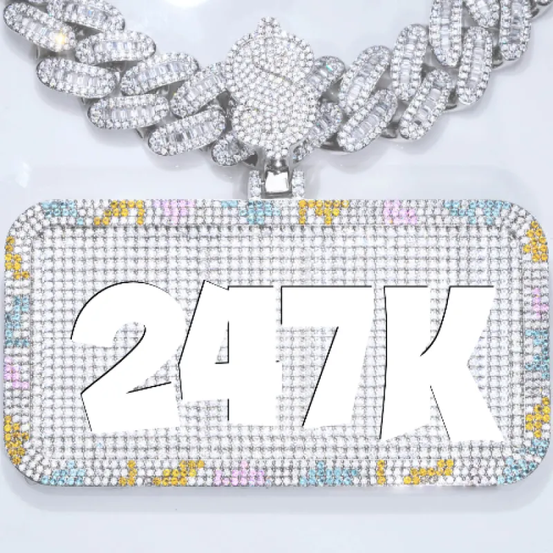 CUSTOM LETTER NECKLACE 3D COLORFUL SQUARE sold by The GUU Shop