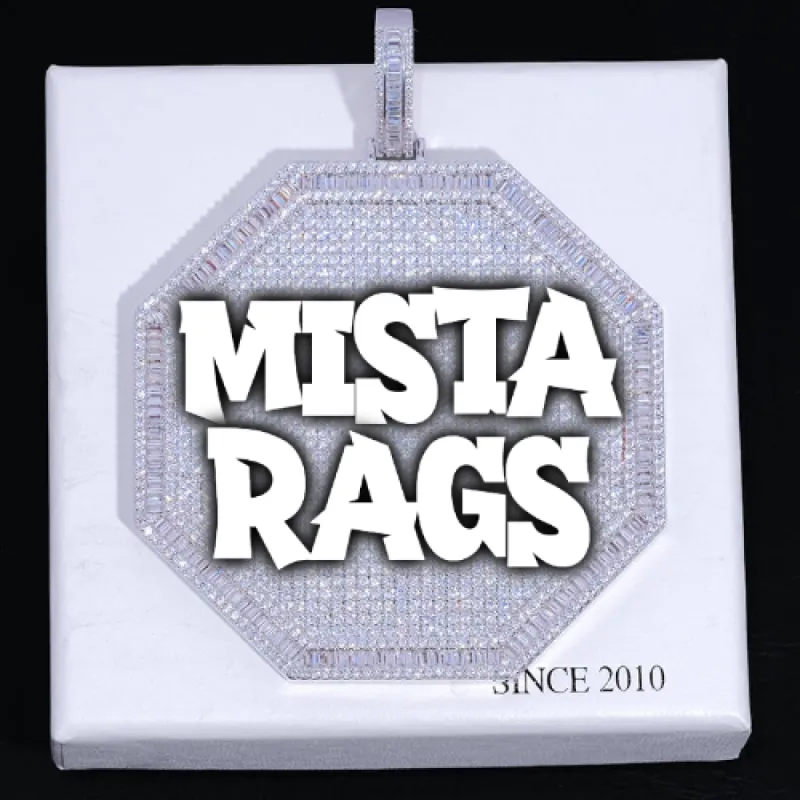 CUSTOM LETTER NECKLACE 3D BIG OCTAGON sold by The GUU Shop