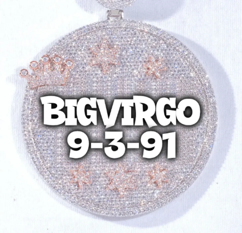 CUSTOM LETTER NECKLACE 3D BIG CROWN DISC sold by The GUU Shop