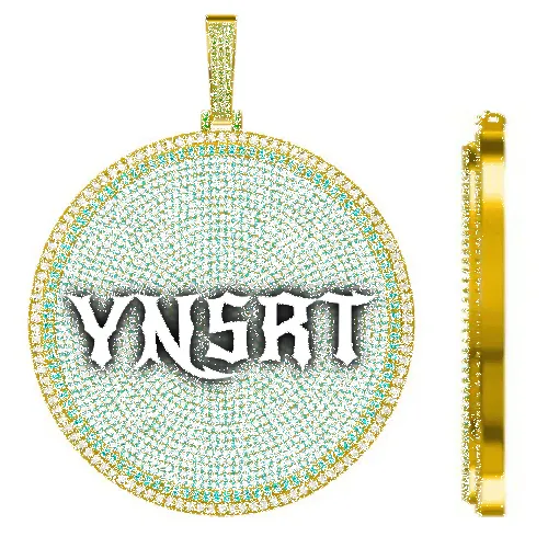 CUSTOM LETTER NECKLACE 3D BIG DISC sold by The GUU Shop