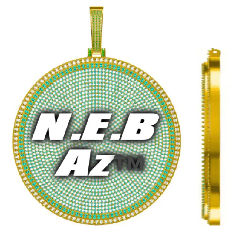 CUSTOM LETTER NECKLACE 3D BIG DISC sold by The GUU Shop