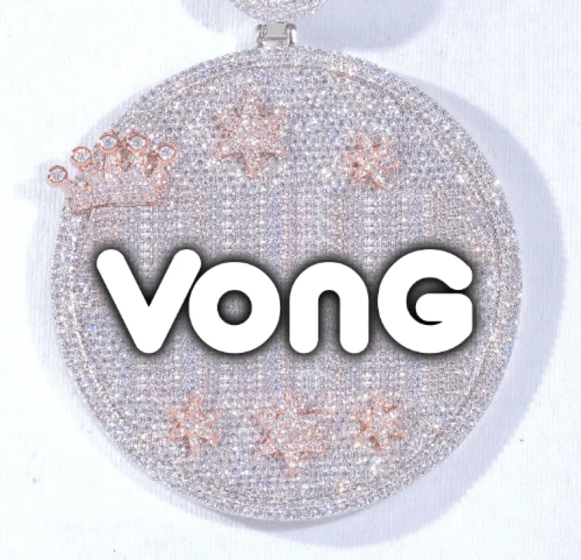 CUSTOM LETTER NECKLACE 3D BIG CROWN DISC made by The GUU Shop