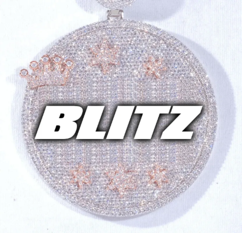 CUSTOM LETTER NECKLACE 3D BIG CROWN DISC made by The GUU Shop