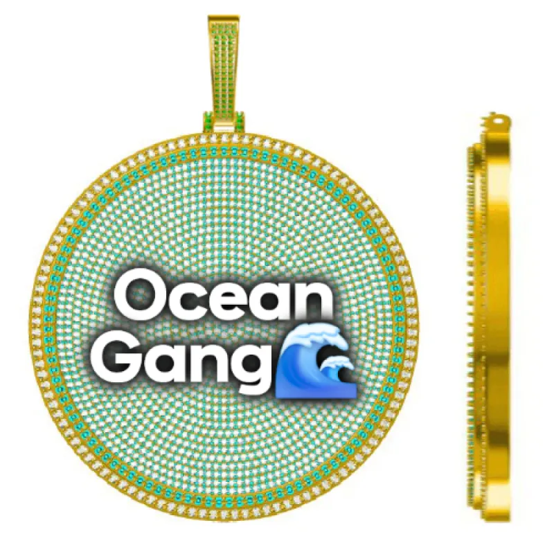 CUSTOM LETTER NECKLACE 3D BIG DISC sold by The GUU Shop