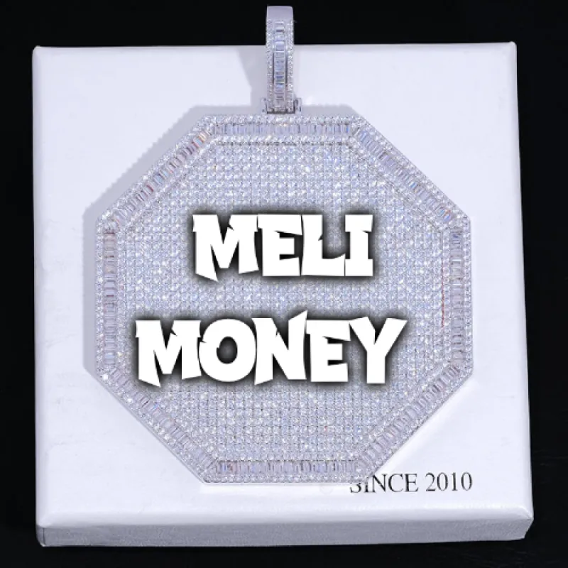 CUSTOM LETTER NECKLACE 3D BIG OCTAGON sold by The GUU Shop